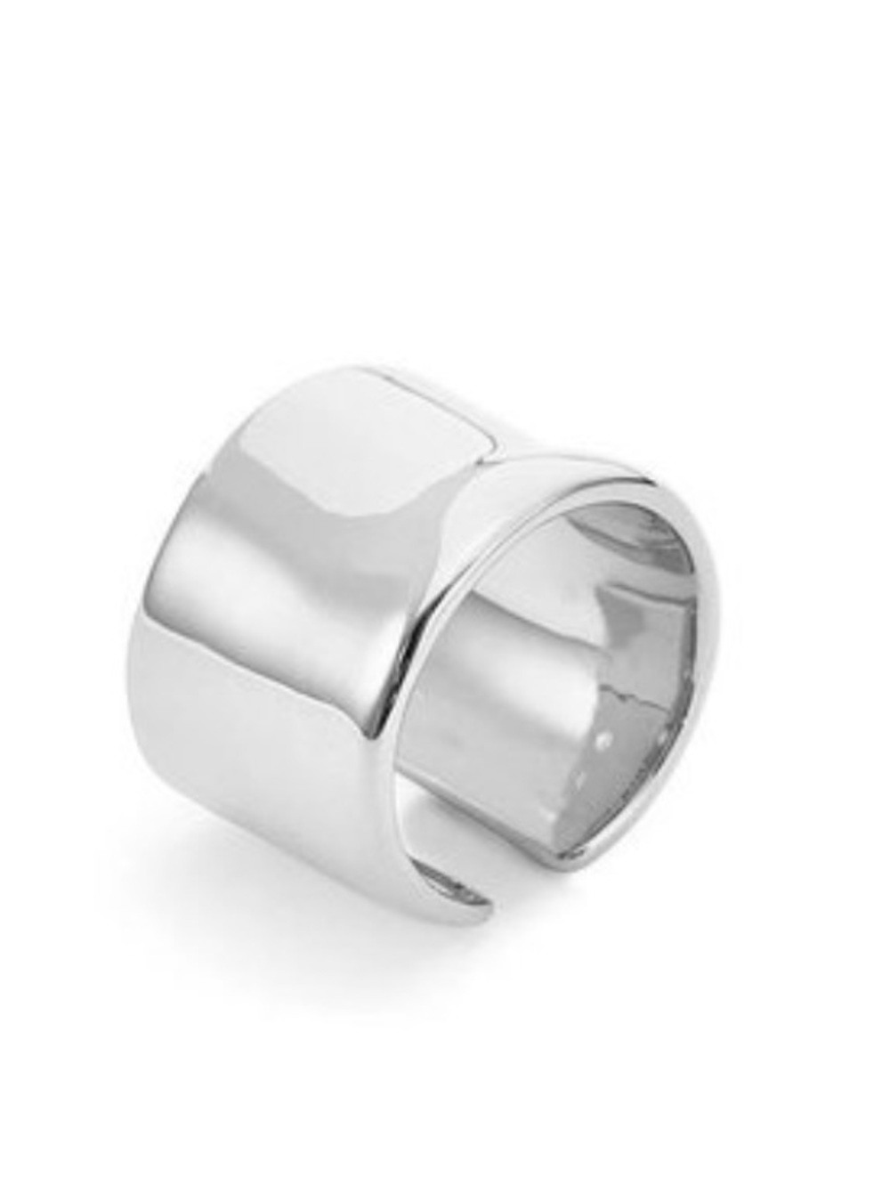 New Jenny Bird Polished Silver Wide Open Band Ring